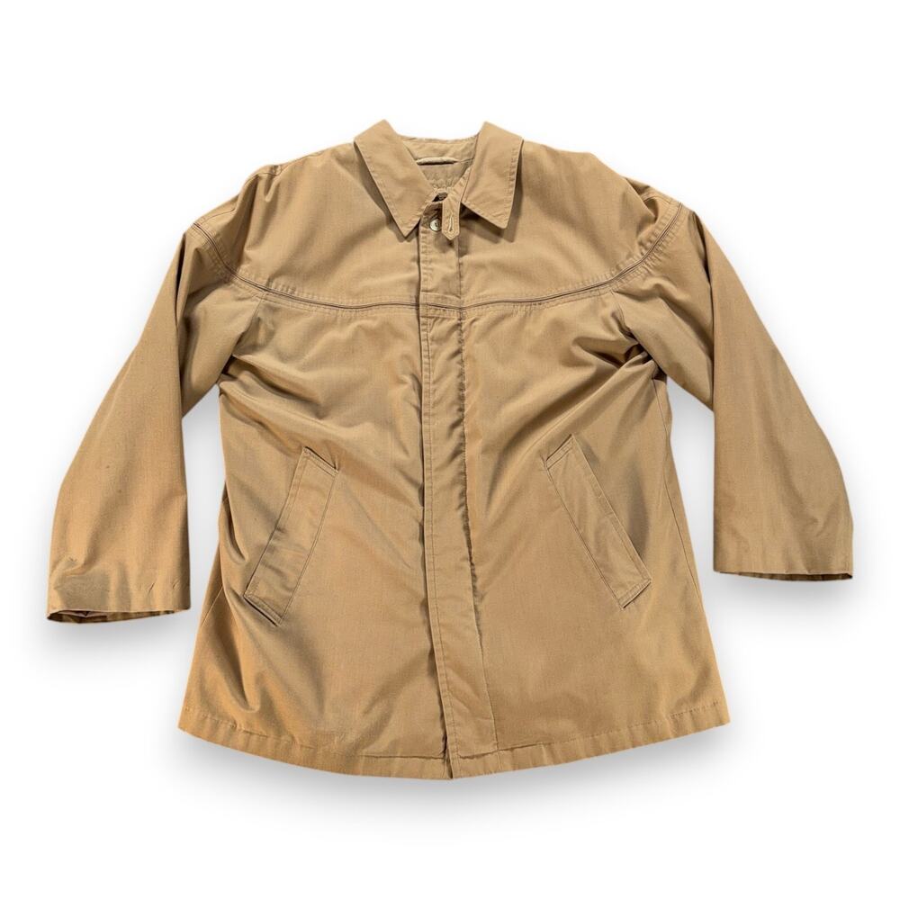 Vintage Arnold Palmer Jacket Adult MEDIUM Brown Lined Windbreaker Talon USA 60s